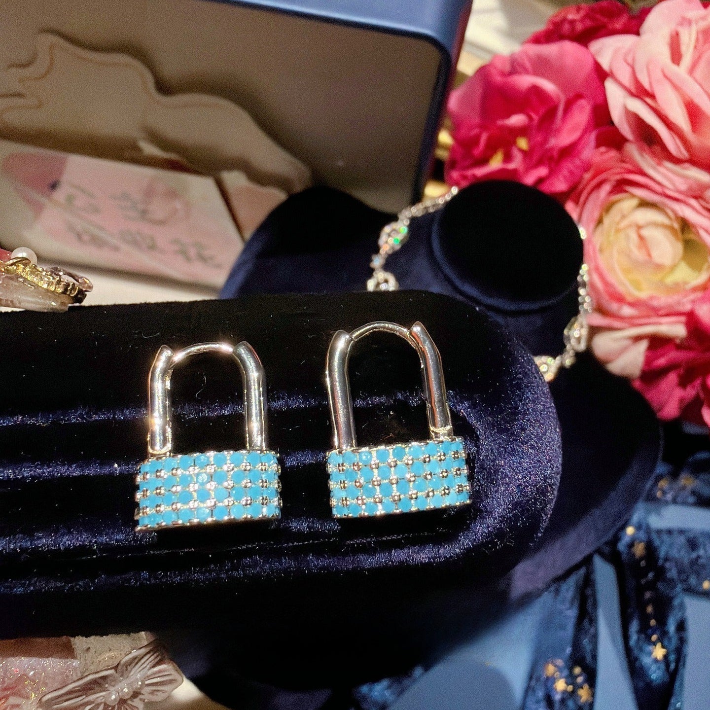 The Glaze Lock Essentials|Neon Pavé Multi-Color Modern Earrings Collection