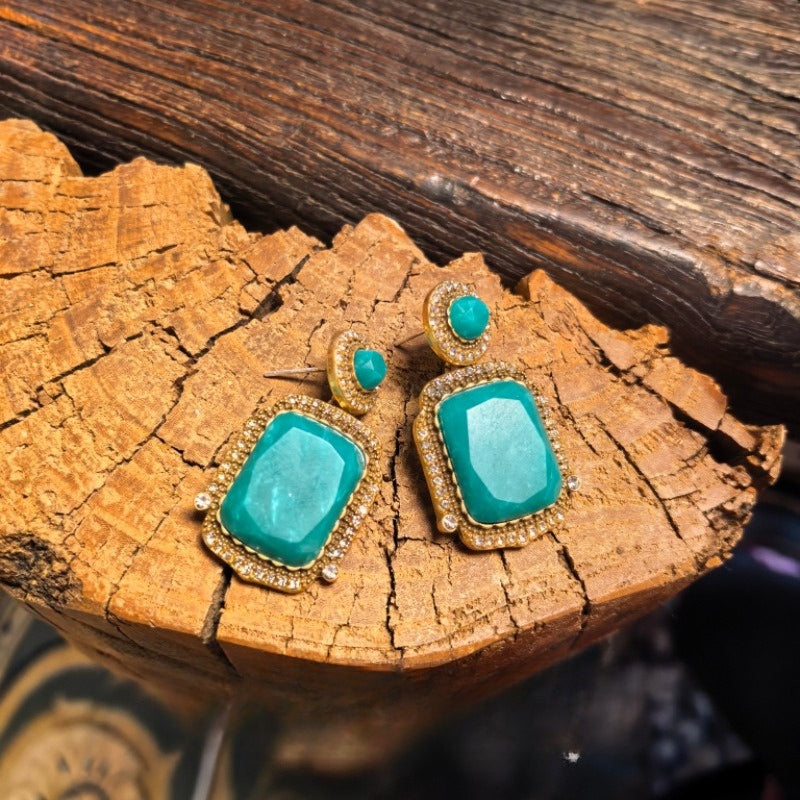 Vintage Emerald Green Cascading Drop Jewelry Set