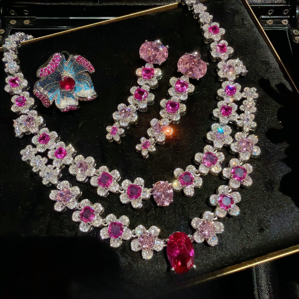Bright Fuchsia Pink Blossom Floral Couture Statement