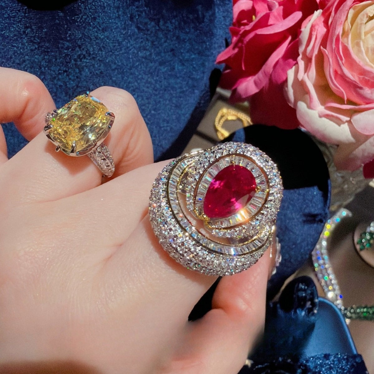 Josephine Scarlet Teardrop Ring