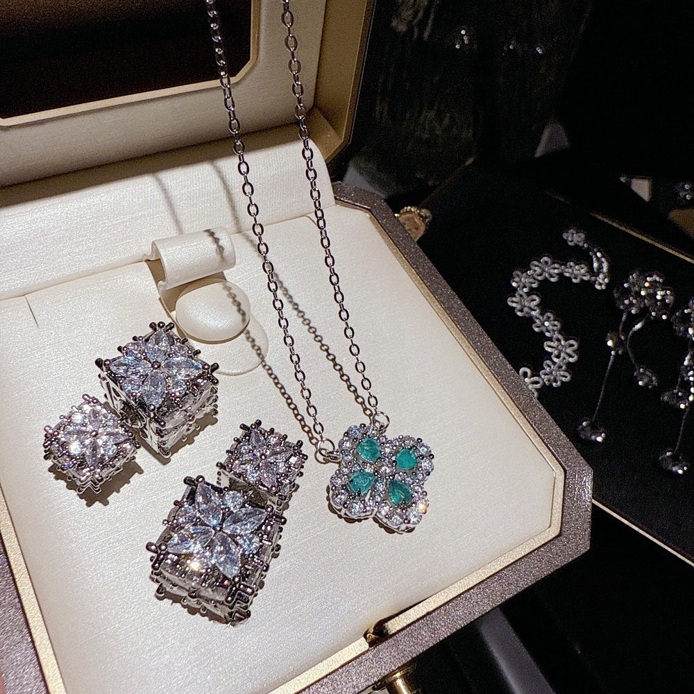 Floral Bloom Brilliance Earrings Bracelet