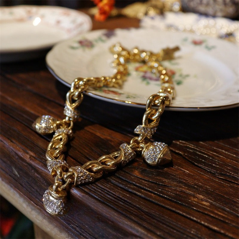 Vintage 1980s Couture Pavé Drop Statement Jewelry Set