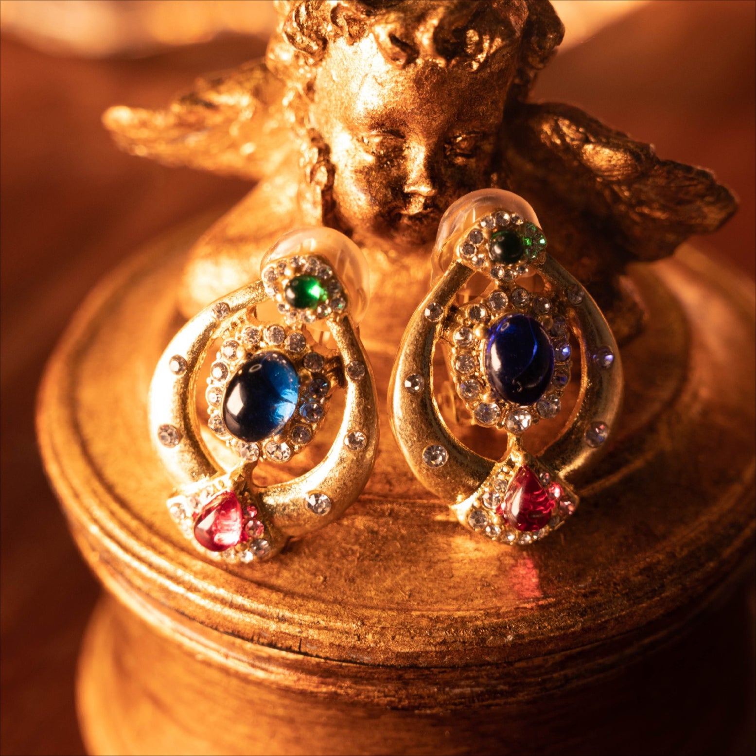 Byzantine Sapphire Blue Heritage Medallion Jewelry Set