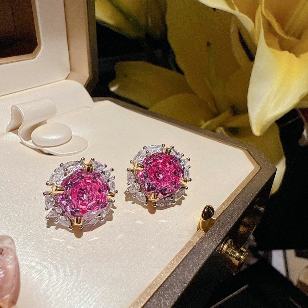 French Romantic Carved Rose Halo Jewelry Set