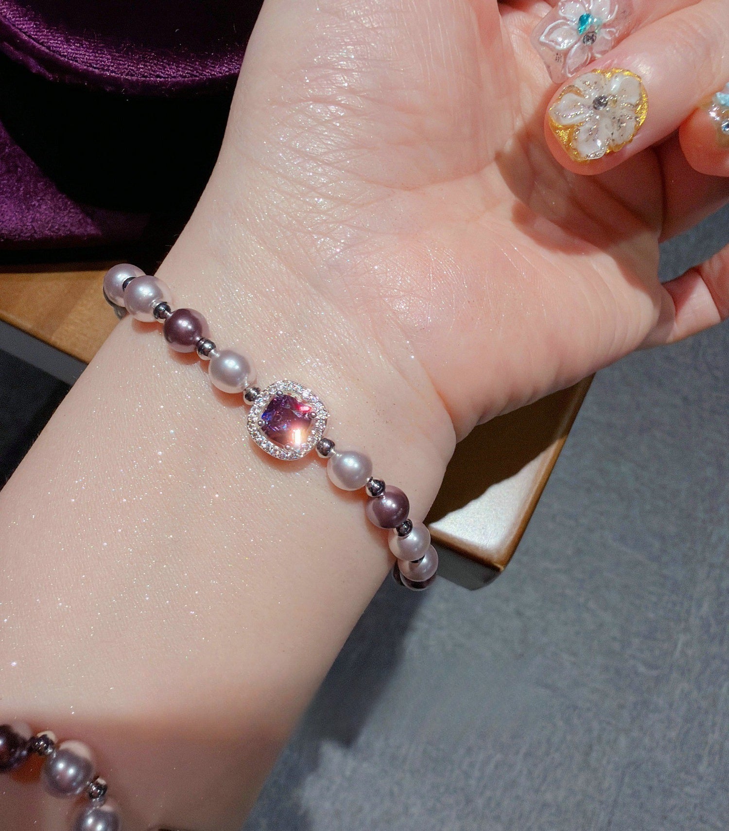 Baroque Romantic Purple 5A CZ Pearl Jewelry Set