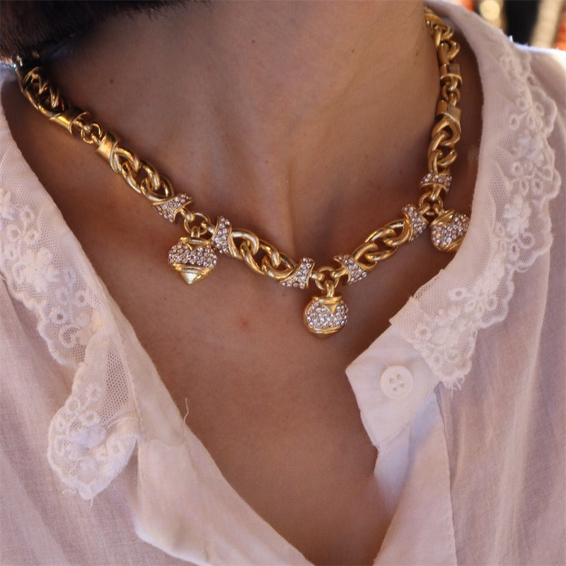 Vintage 1980s Couture Pavé Drop Statement Jewelry Set