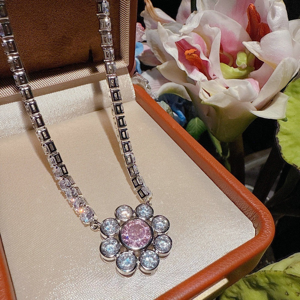 Pink Floral Sunburst Jewelry Set| 18K Gold-Plated