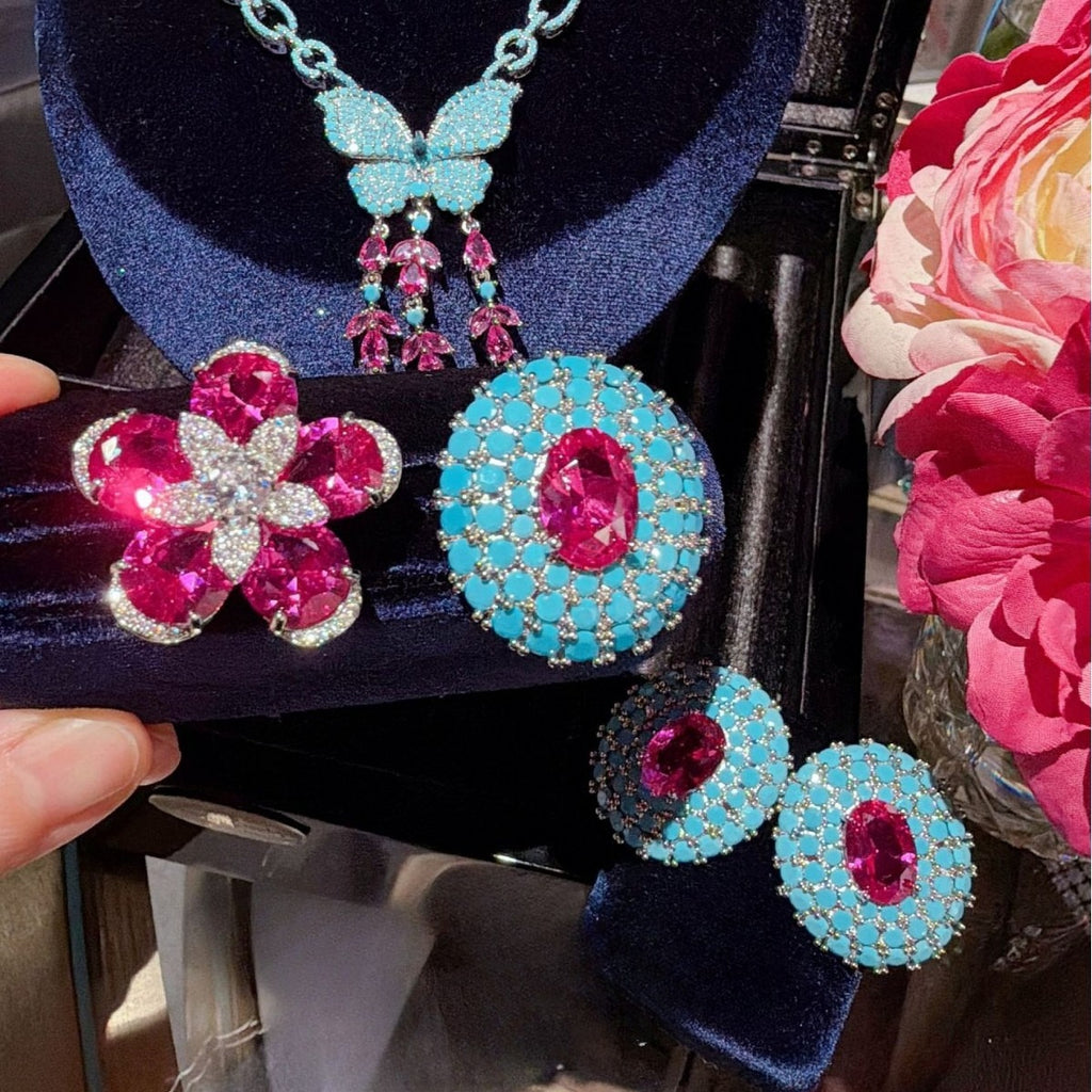 Art Nouveau Era Butterfly Tassel Statement Jewelry