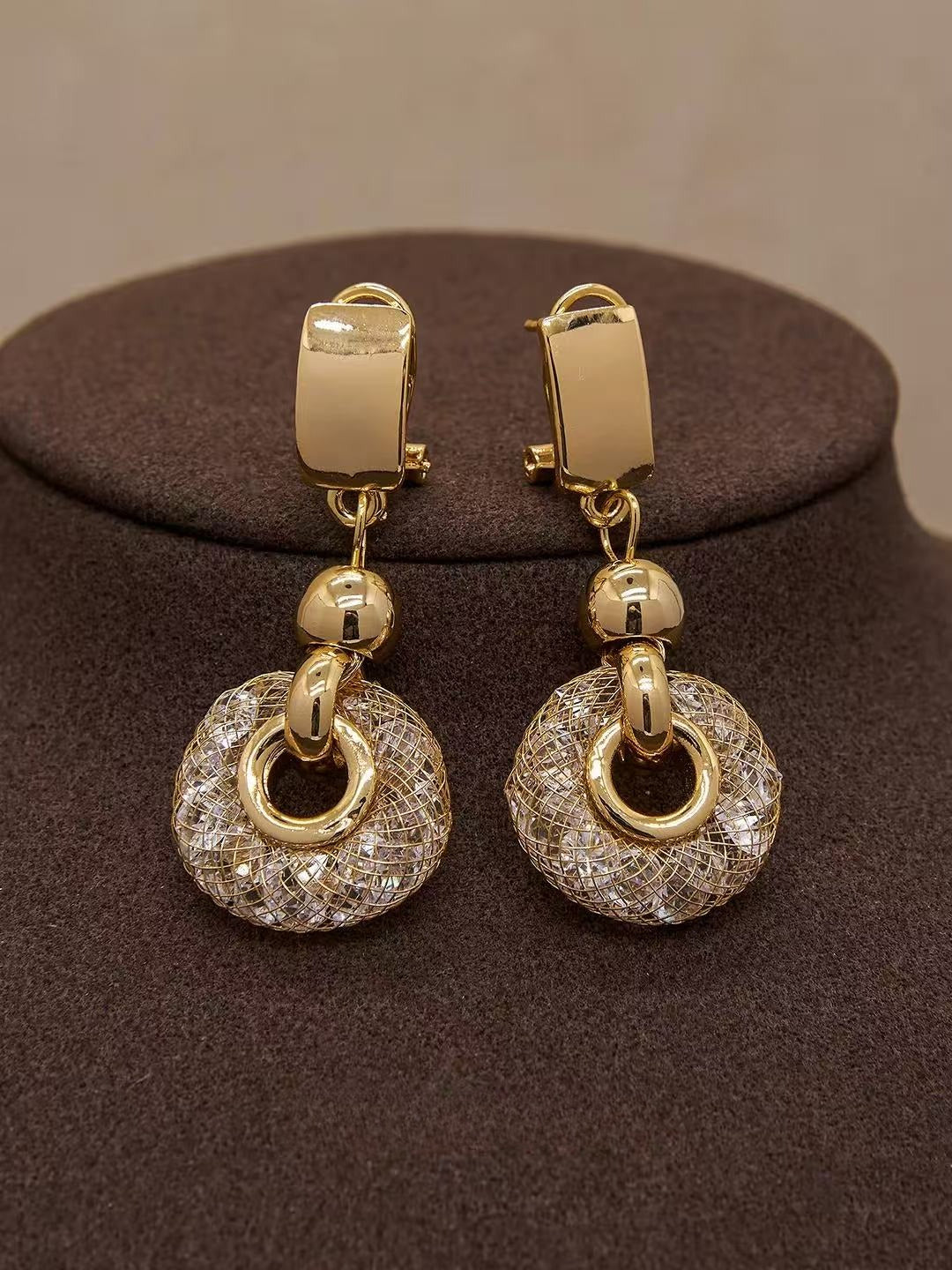 Gilded Hourglass Mesh Set|Floating Diamond-Encrusted Luxury Jewelry