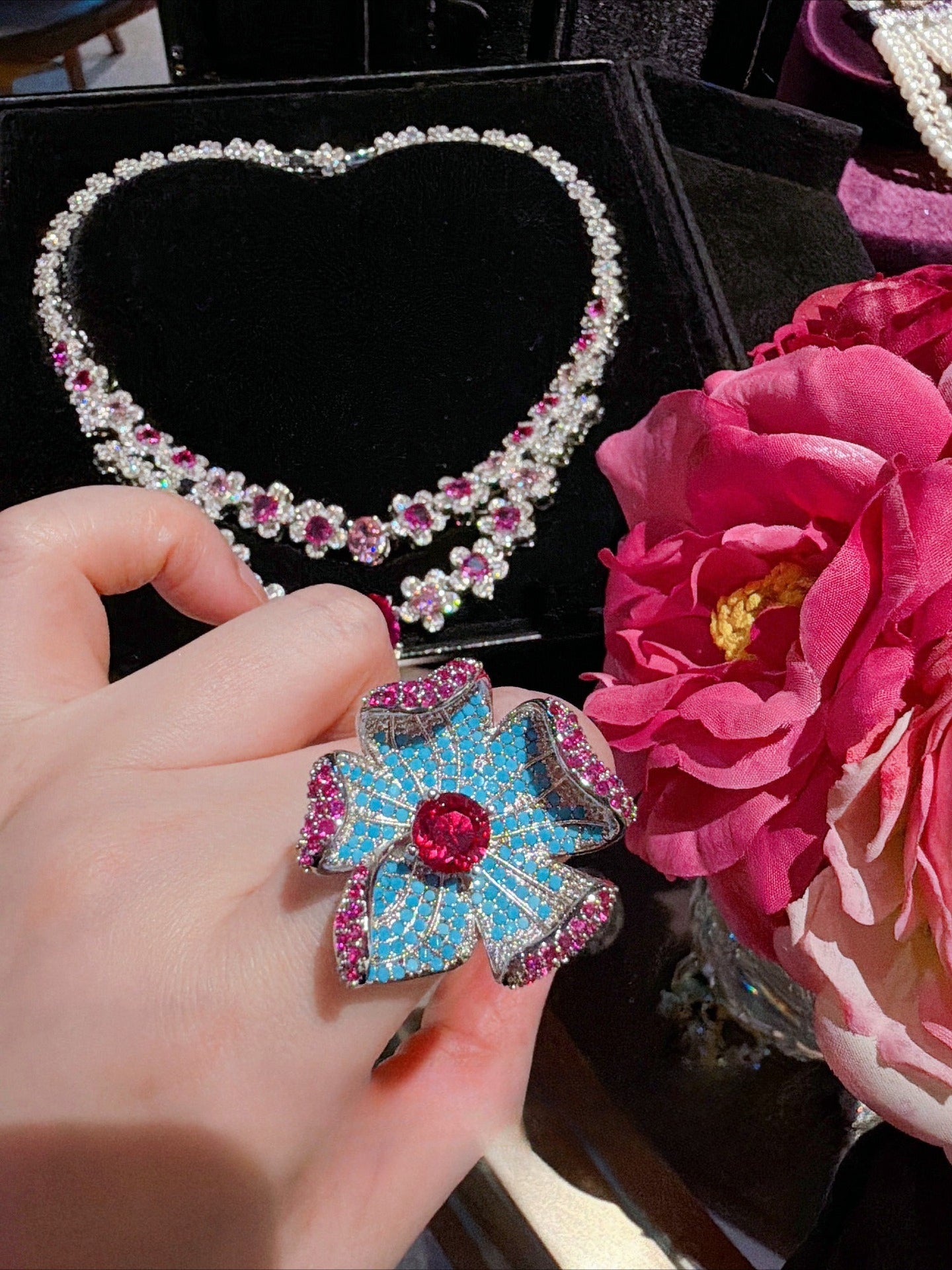 Bright Fuchsia Pink Blossom Floral Couture Statement