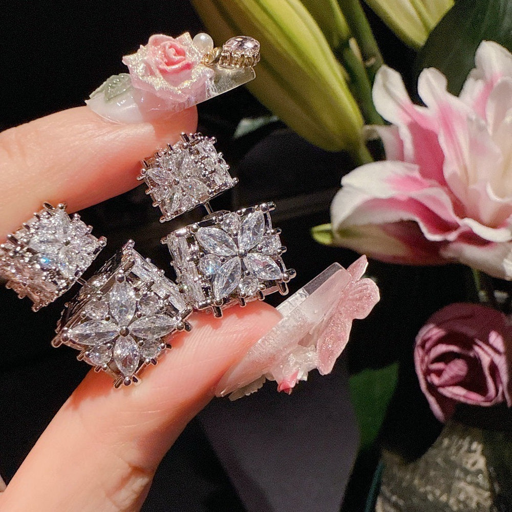 Floral Bloom Brilliance Earrings Bracelet