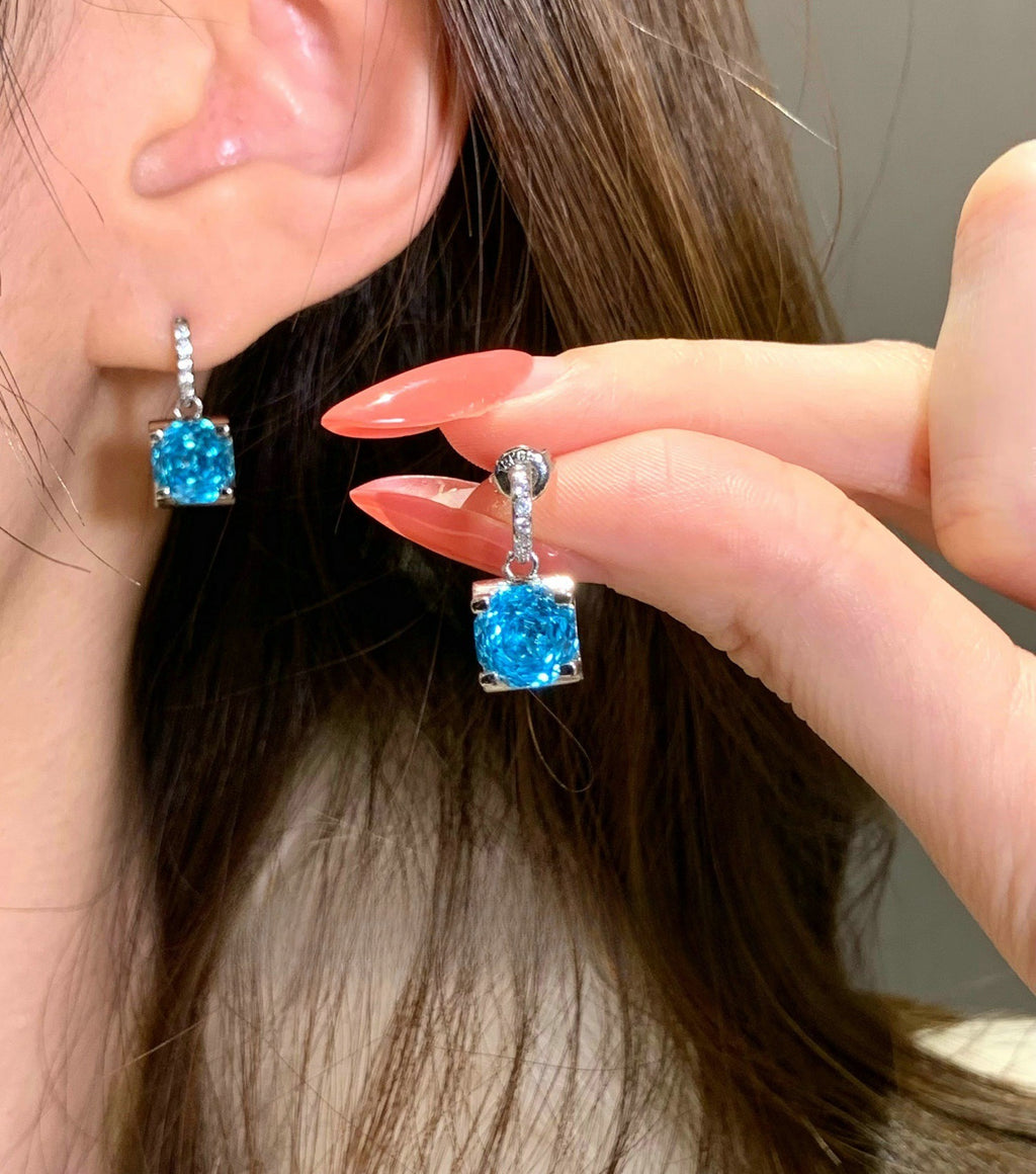 Paraiba Azure Rose-Cut 18K Gold Plated Jewelry Set
