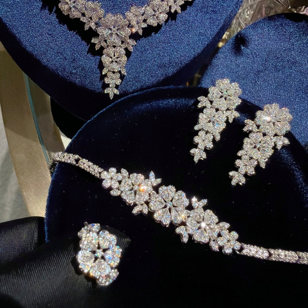 Bridal Marquise Floral Statement Jewelry Set