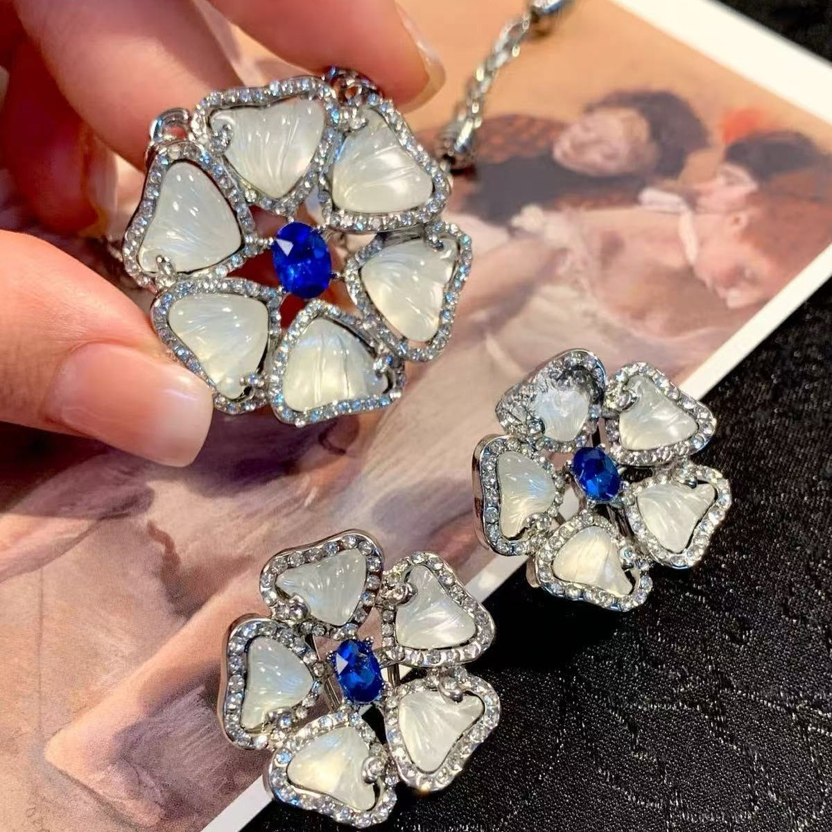 Belle Époque Carved Floral Jewelry Set