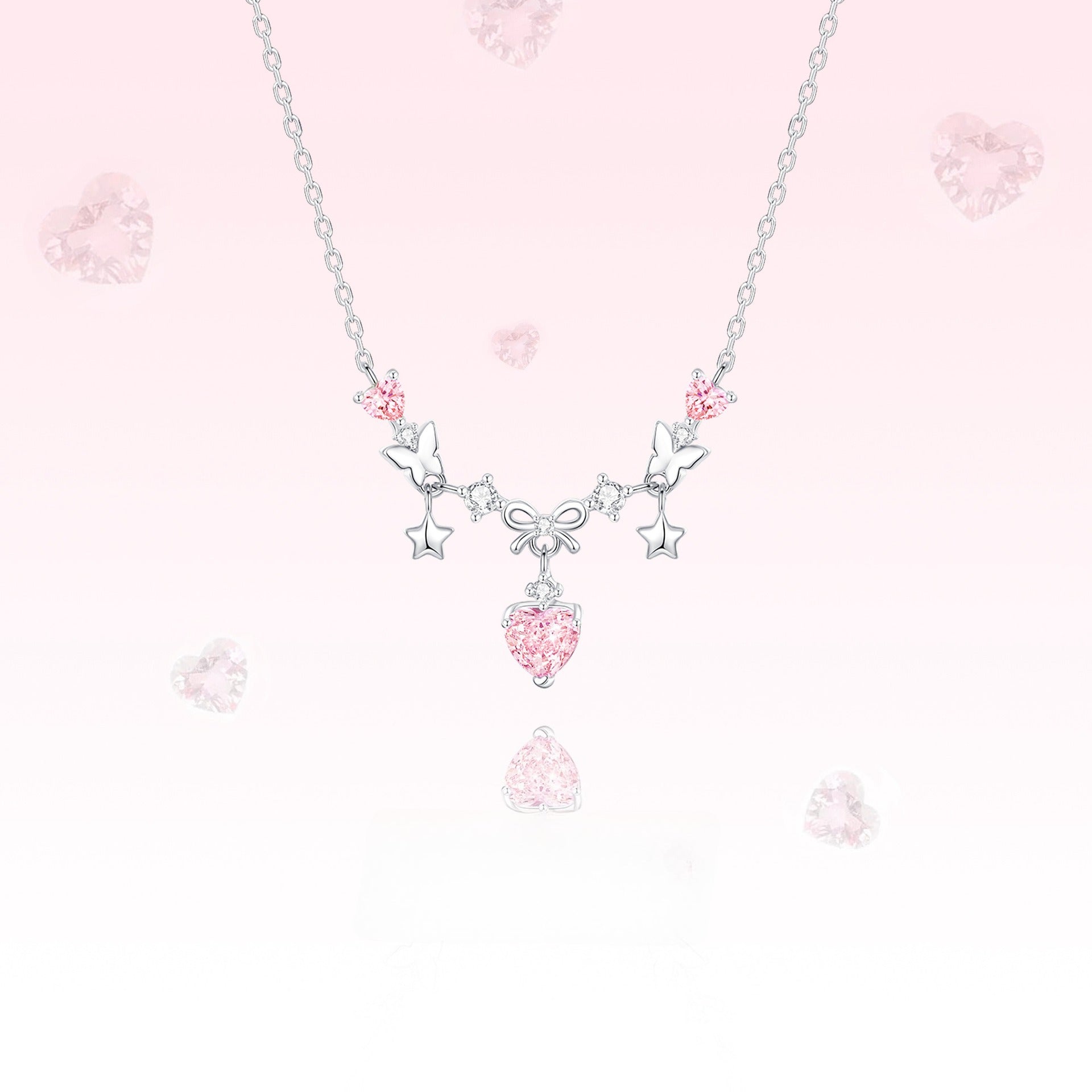 925 Sterling Silver Sweetheart Bow Necklace