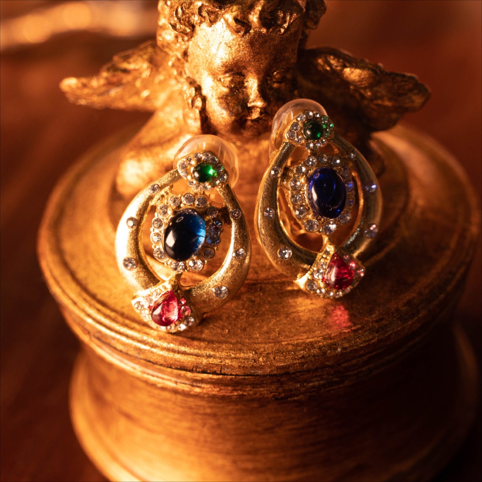 Byzantine Sapphire Blue Heritage Medallion Jewelry Set