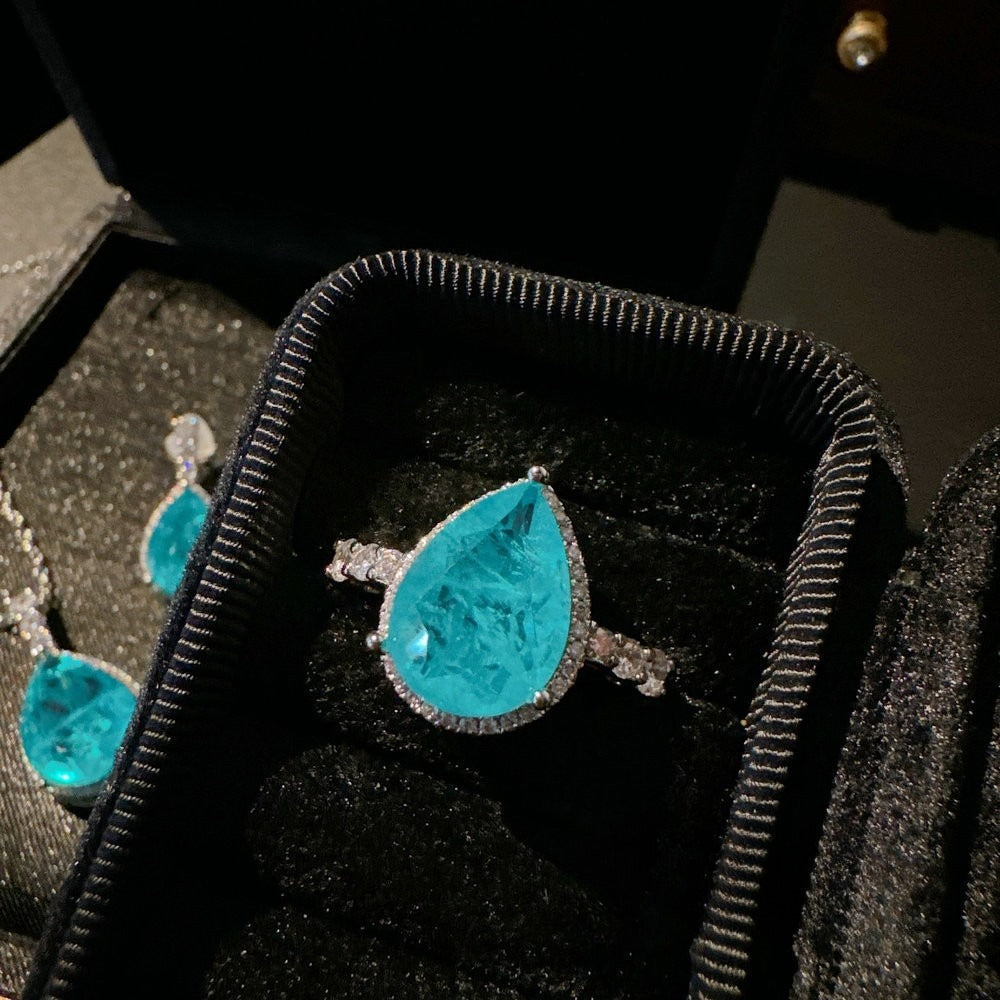 The Paraíba Teardrop Royalty Jewelry Set