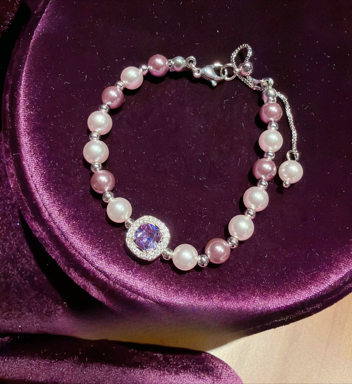 Baroque Romantic Purple 5A CZ Pearl Jewelry Set