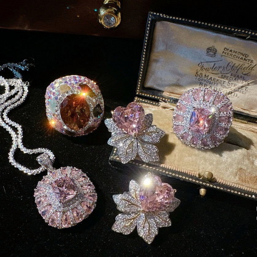 Royal Pink Petal Collection|Heart & Radiant Cut Jewelryxie