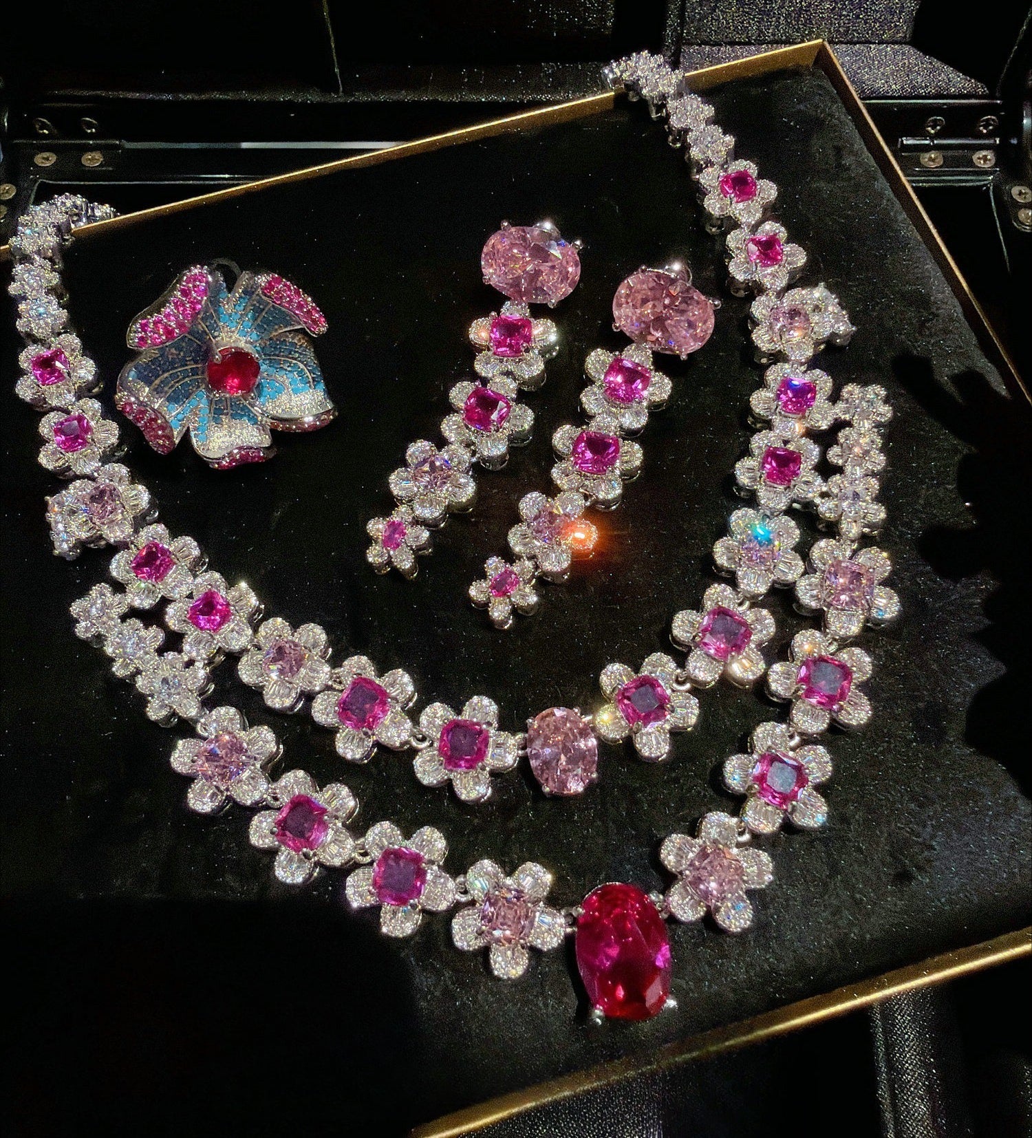 Bright Fuchsia Pink Blossom Floral Couture Statement