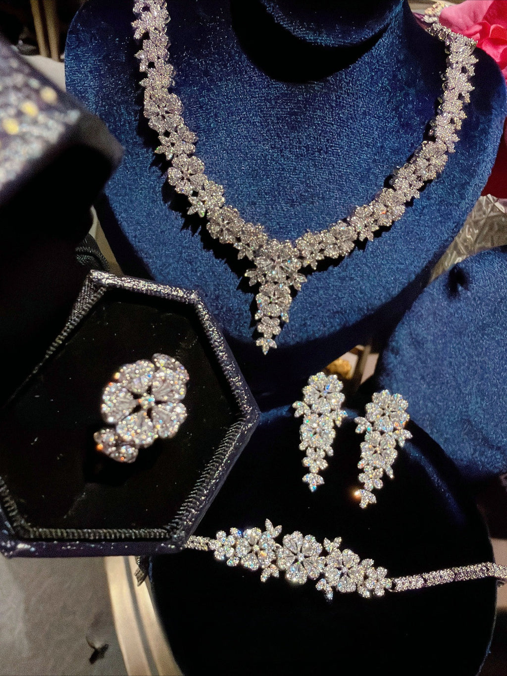 Bridal Marquise Floral Statement Jewelry Set