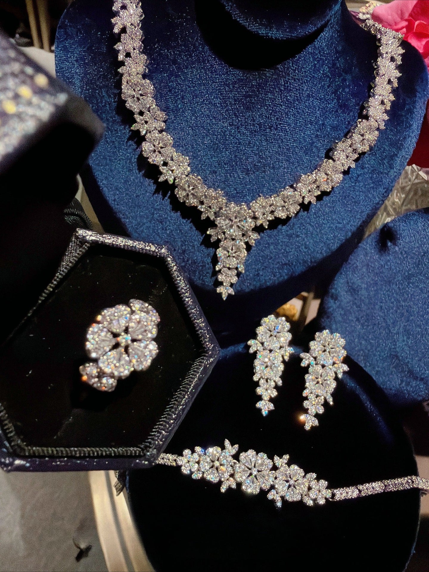 Bridal Marquise Floral Statement Jewelry Set