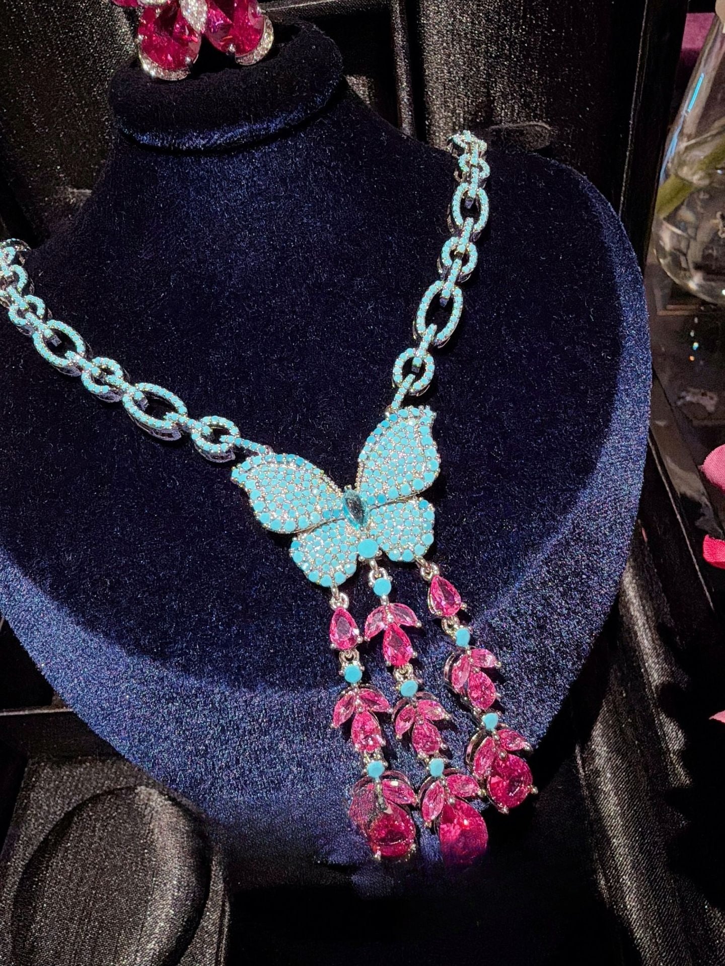 Art Nouveau Era Butterfly Tassel Statement Jewelry