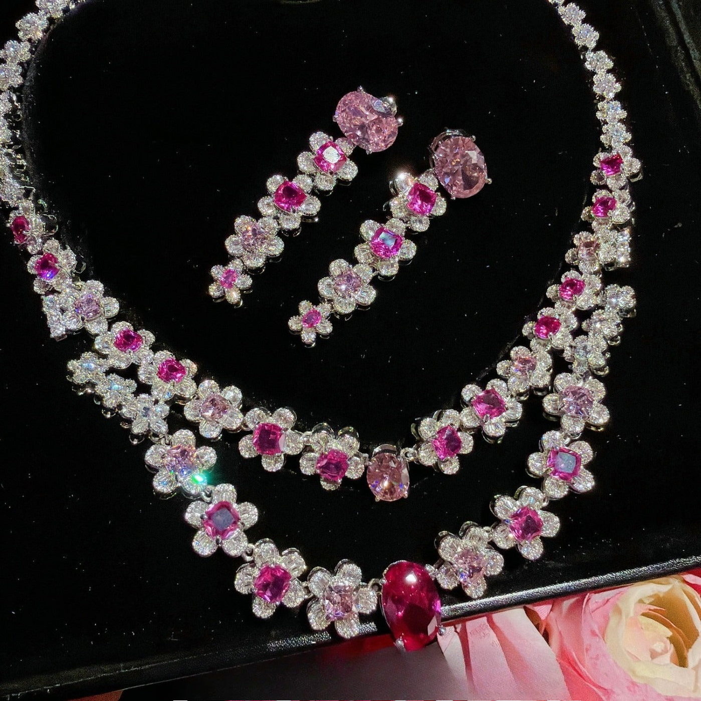 Bright Fuchsia Pink Blossom Floral Couture Statement