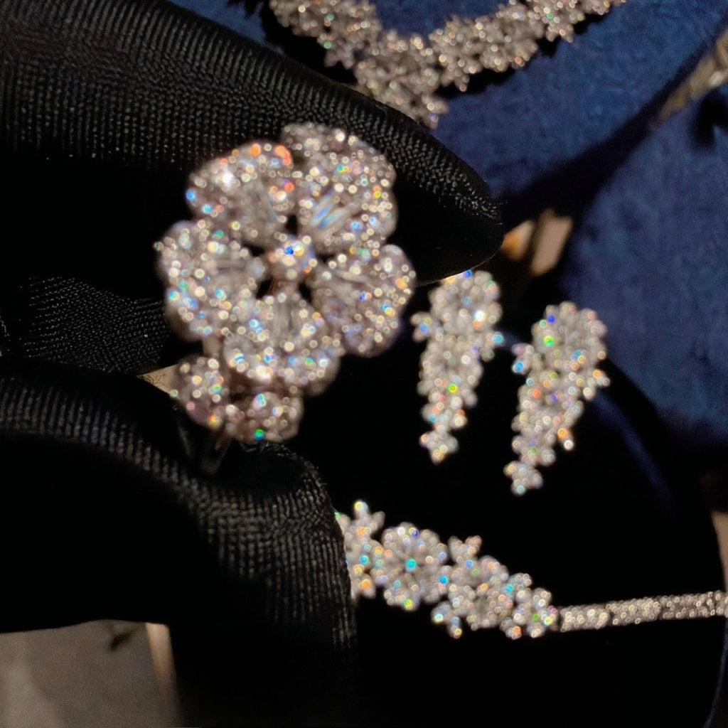 Bridal Marquise Floral Statement Jewelry Set