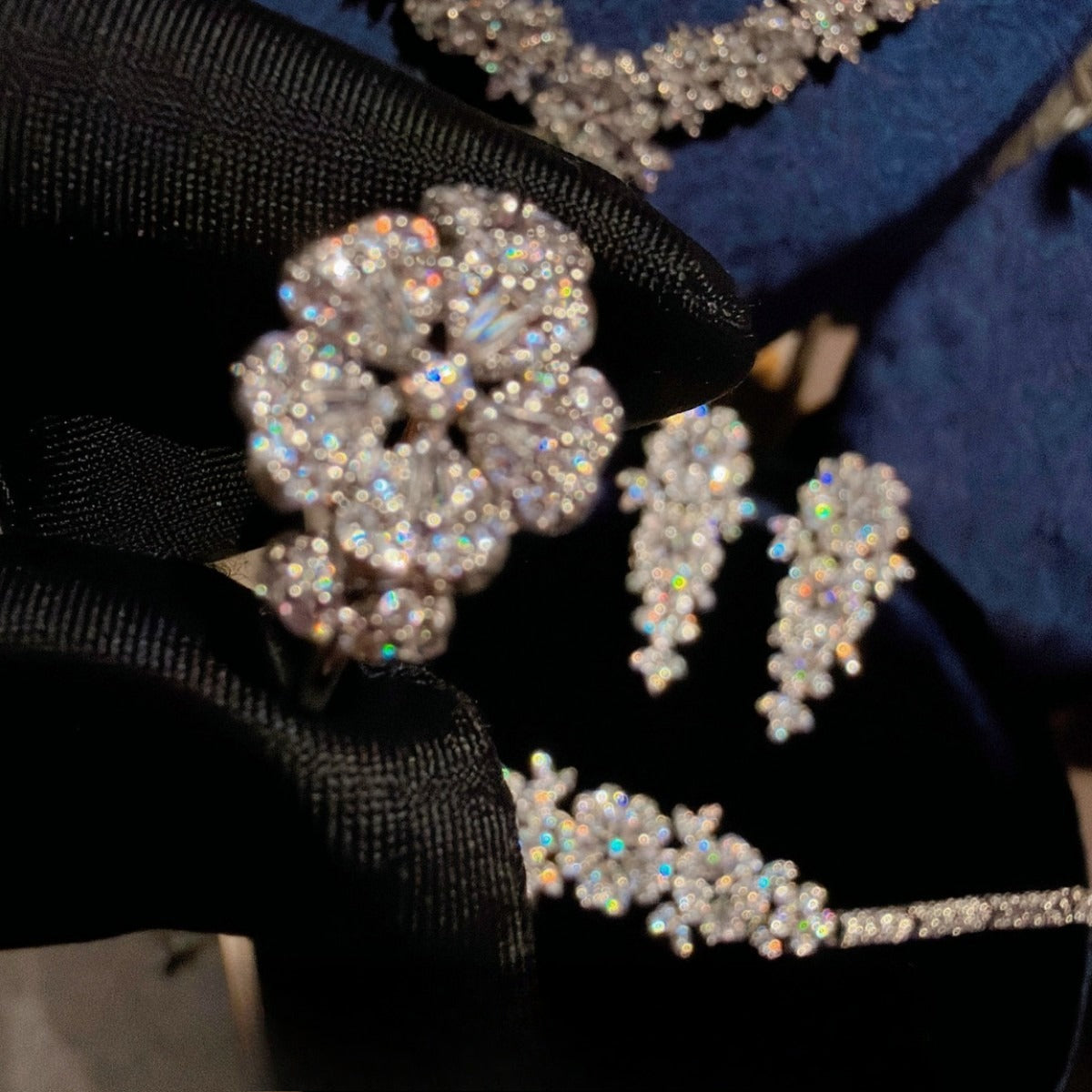 Bridal Marquise Floral Statement Jewelry Set
