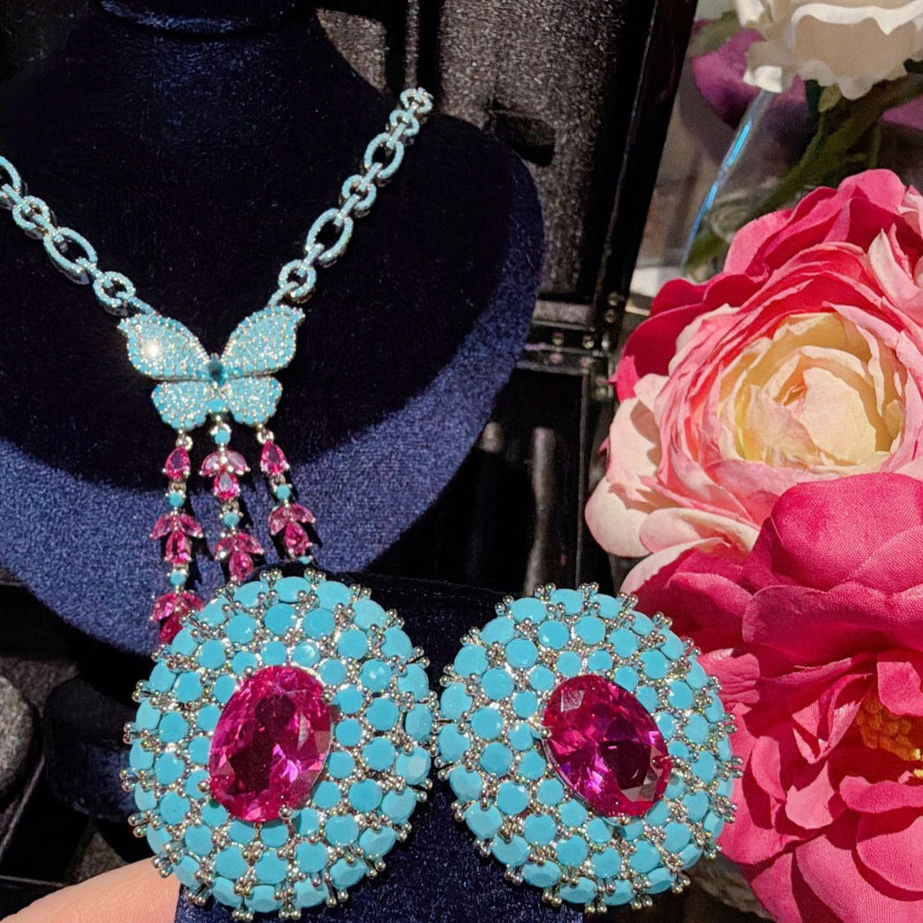 Art Nouveau Era Butterfly Tassel Statement Jewelry