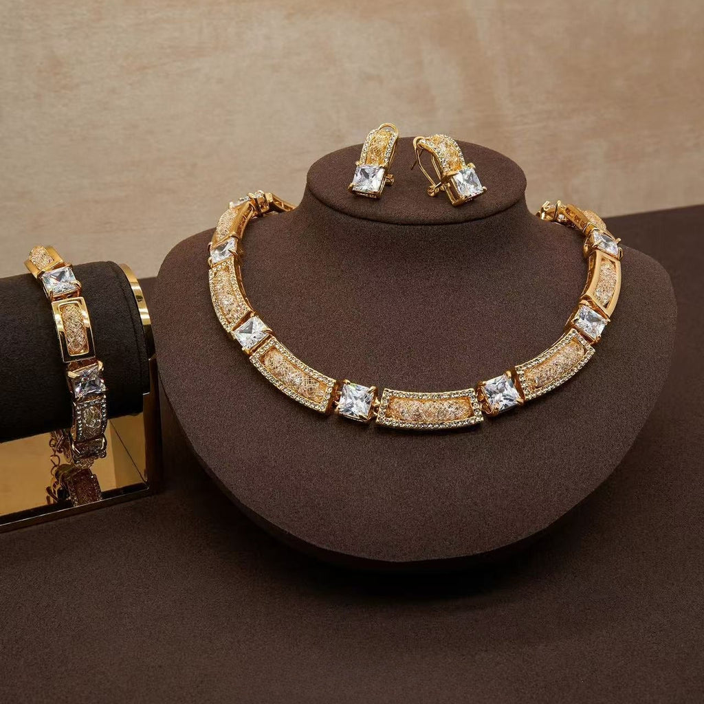 Modernist Lattice Jewelry Suite