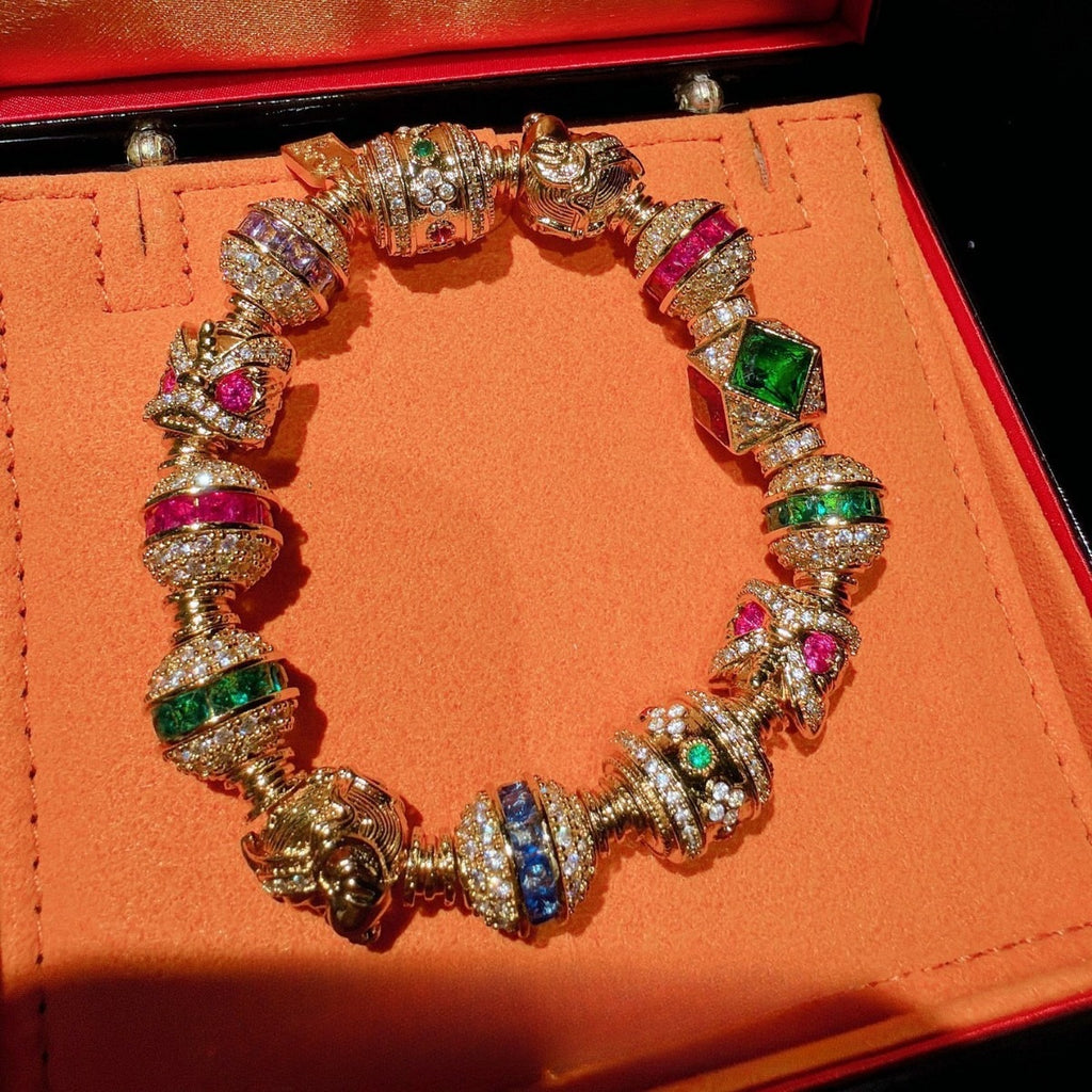 Byzantine Jewel-Tone Orb Link Station Bracelet