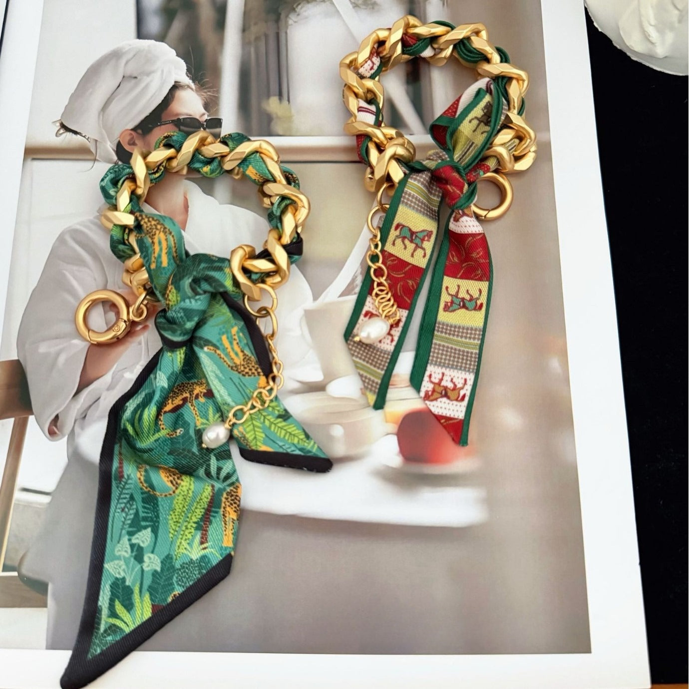 Parisian Scarf-Wrapped 24K Gold Plated Bracelet
