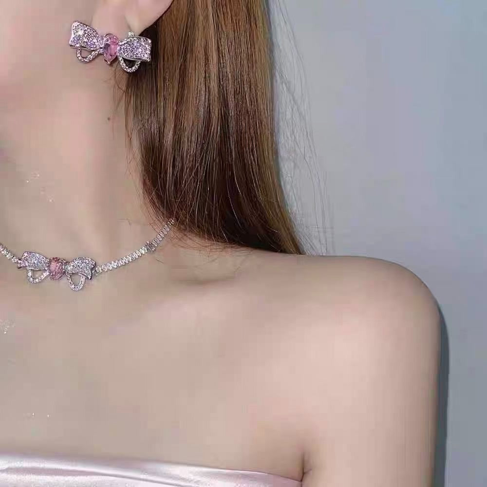 Fairytale Bow Necklace Bracelet Ring & Earrings Set