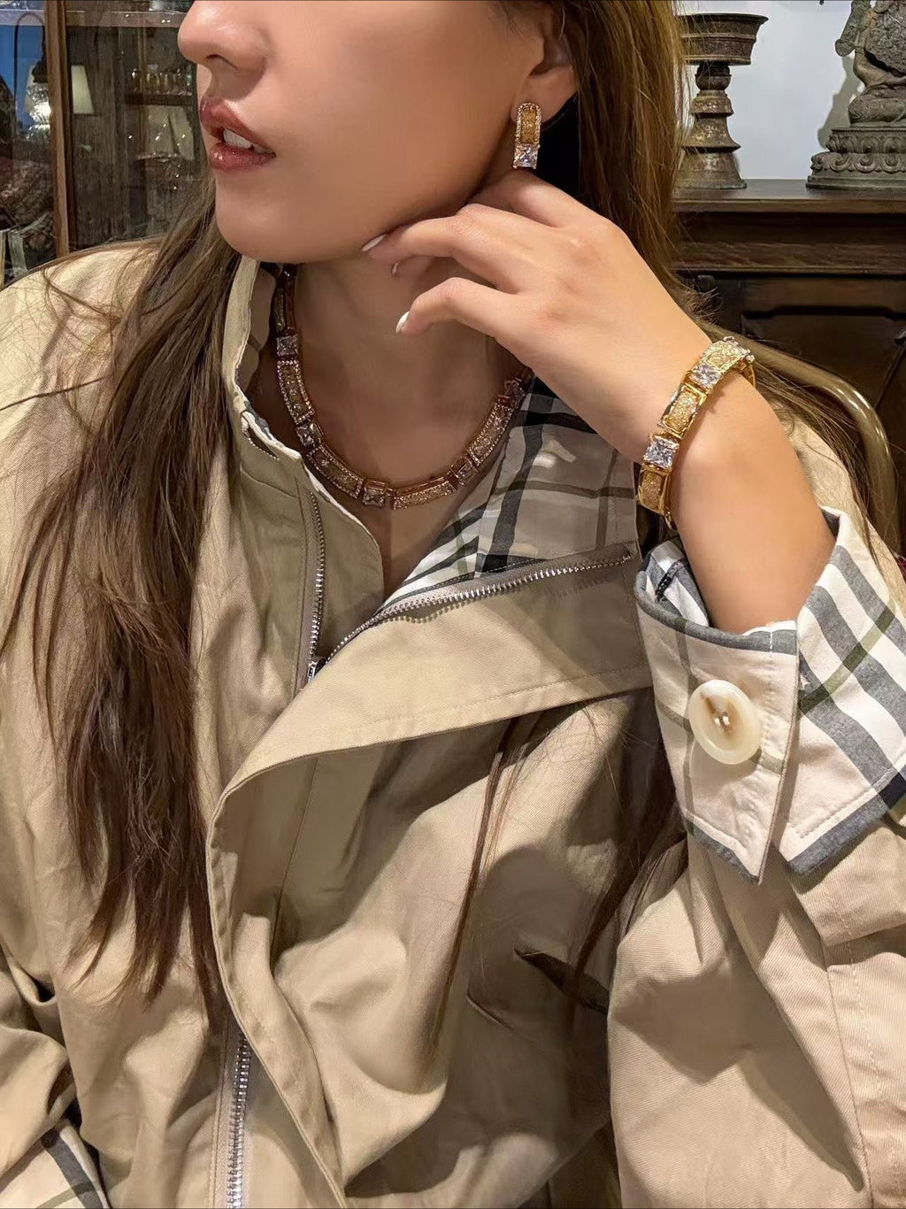 Modernist Lattice Jewelry Suite