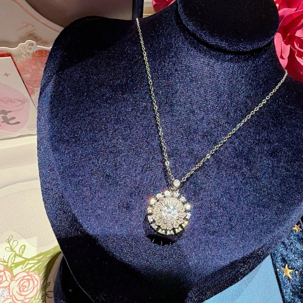 Shining Starburst Jewelry Set|Sparkling Full Pavé Silver-Tone Design