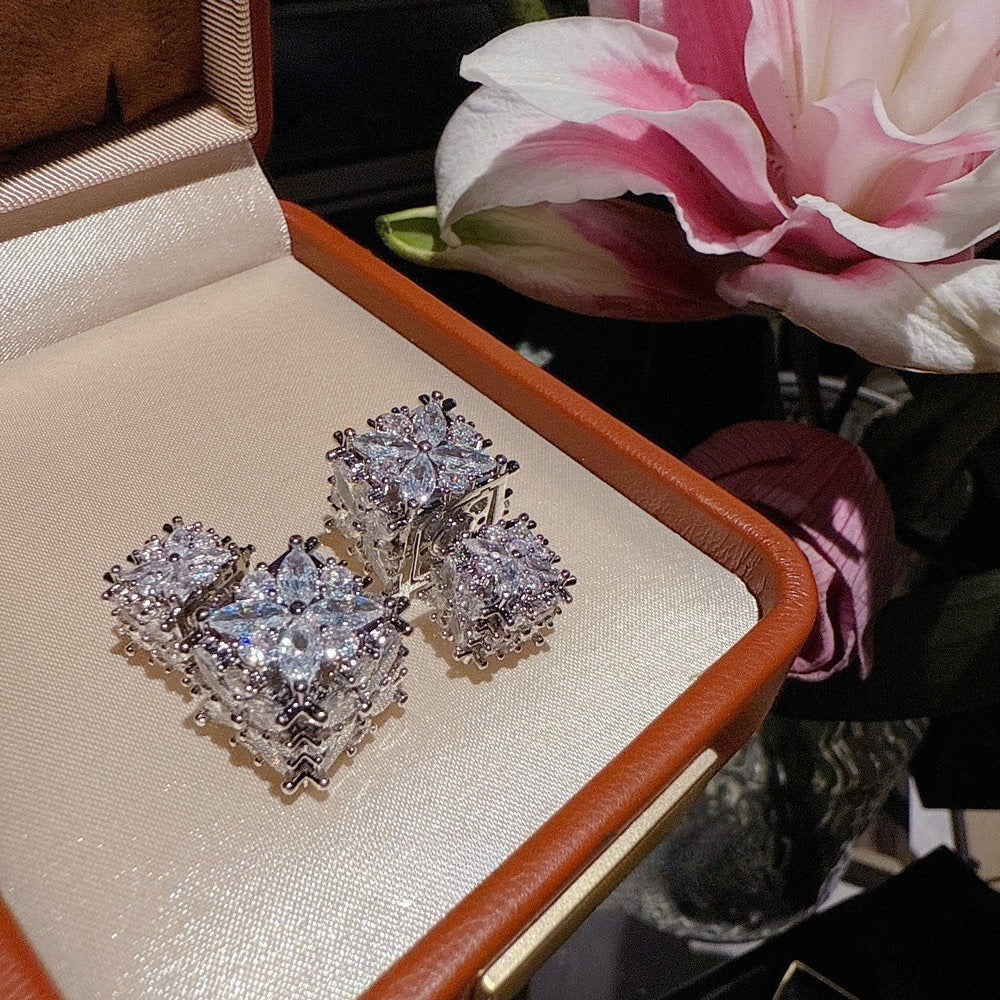 Floral Bloom Brilliance Earrings Bracelet